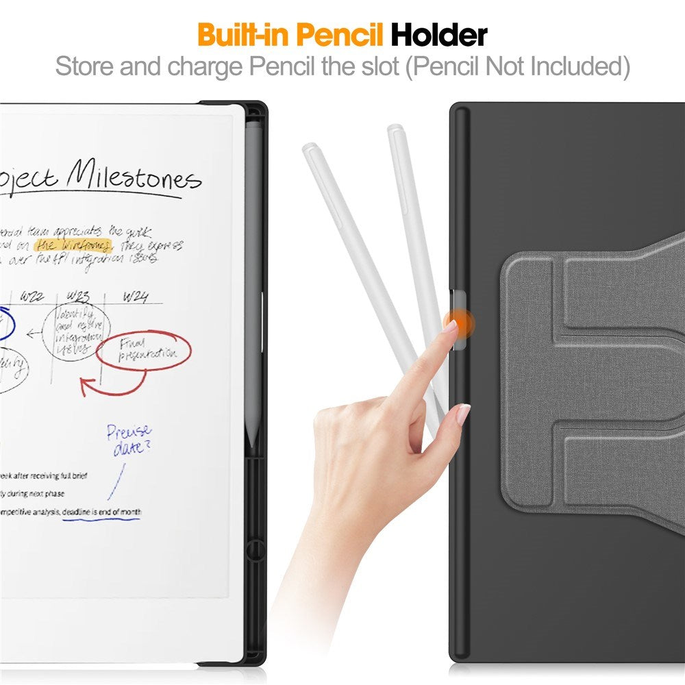 EIDERWOOD ReMarkable Paper Pro Kunstskinn Plast Deksel m. Penne Holder - Grå