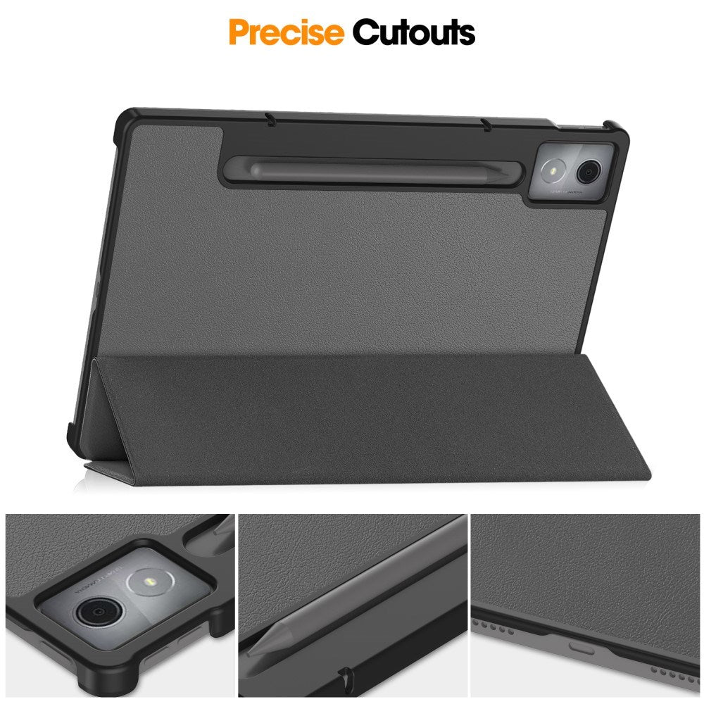 EIDERWOOD Lenovo IdeaTab Pro Kunstskinn Flip Deksel m. Stativfunksjon & Pencil Holder - Grå