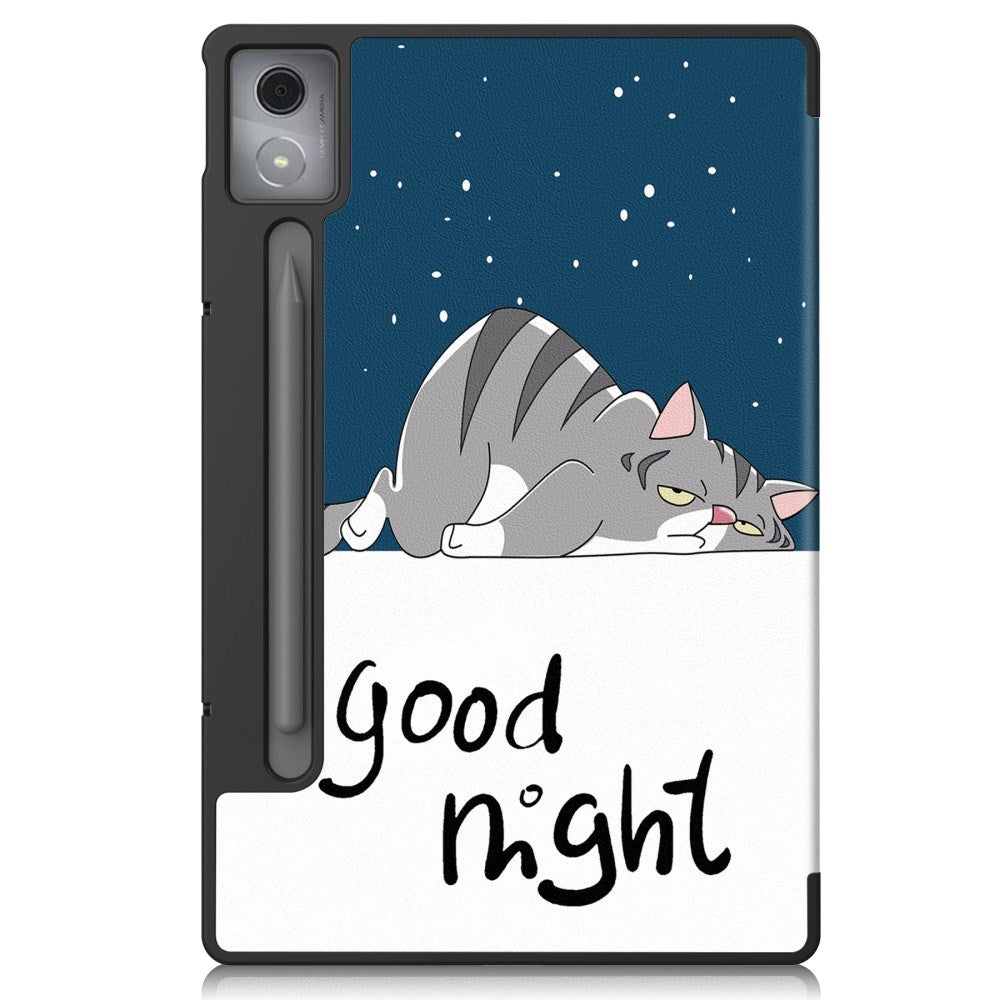 EIDERWOOD Lenovo IdeaTab Pro Tri-Fold Kunstskinn Flip Deksel m. Mønster - Katt