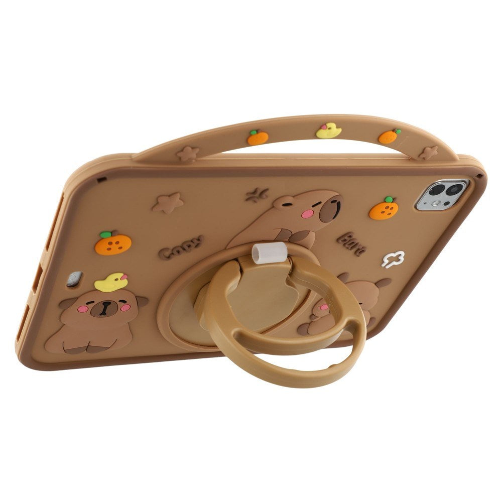iPad Air 11" (2026 / 2025/ 2024) / Pro 11" (2025 / 2024 / 2022 / 2021 / 2020 / 2018) / Air (2022 / 2020) EIDERWOOD Silikon Deksel m. Roterende Kickstand - Capybara
