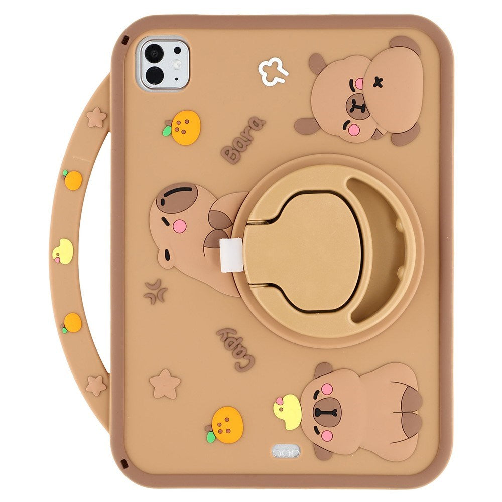 iPad Air 11" (2026 / 2025/ 2024) / Pro 11" (2025 / 2024 / 2022 / 2021 / 2020 / 2018) / Air (2022 / 2020) EIDERWOOD Silikon Deksel m. Roterende Kickstand - Capybara