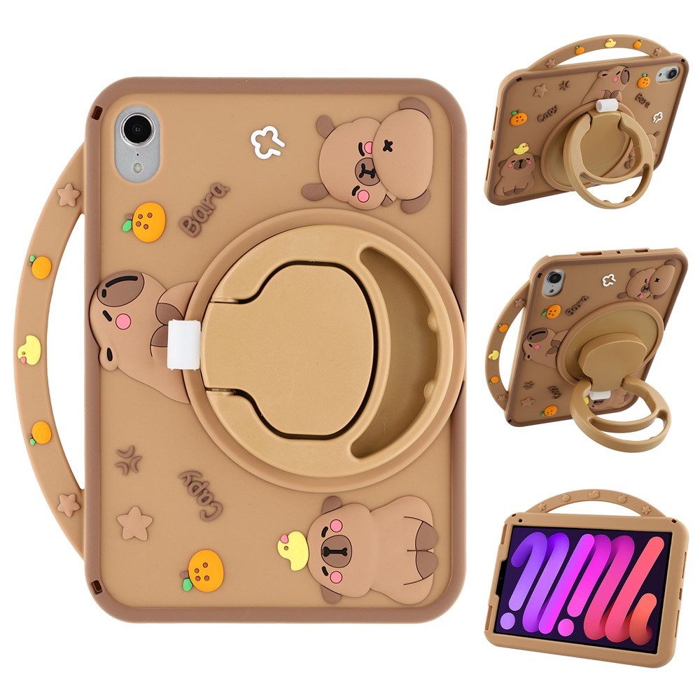 iPad Mini (2024 / 2021) EIDERWOOD Silikon Deksel m. Roterende Kickstand - Capybara
