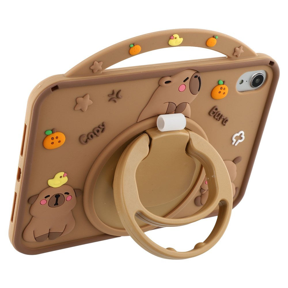 iPad Mini (2024 / 2021) EIDERWOOD Silikon Deksel m. Roterende Kickstand - Capybara