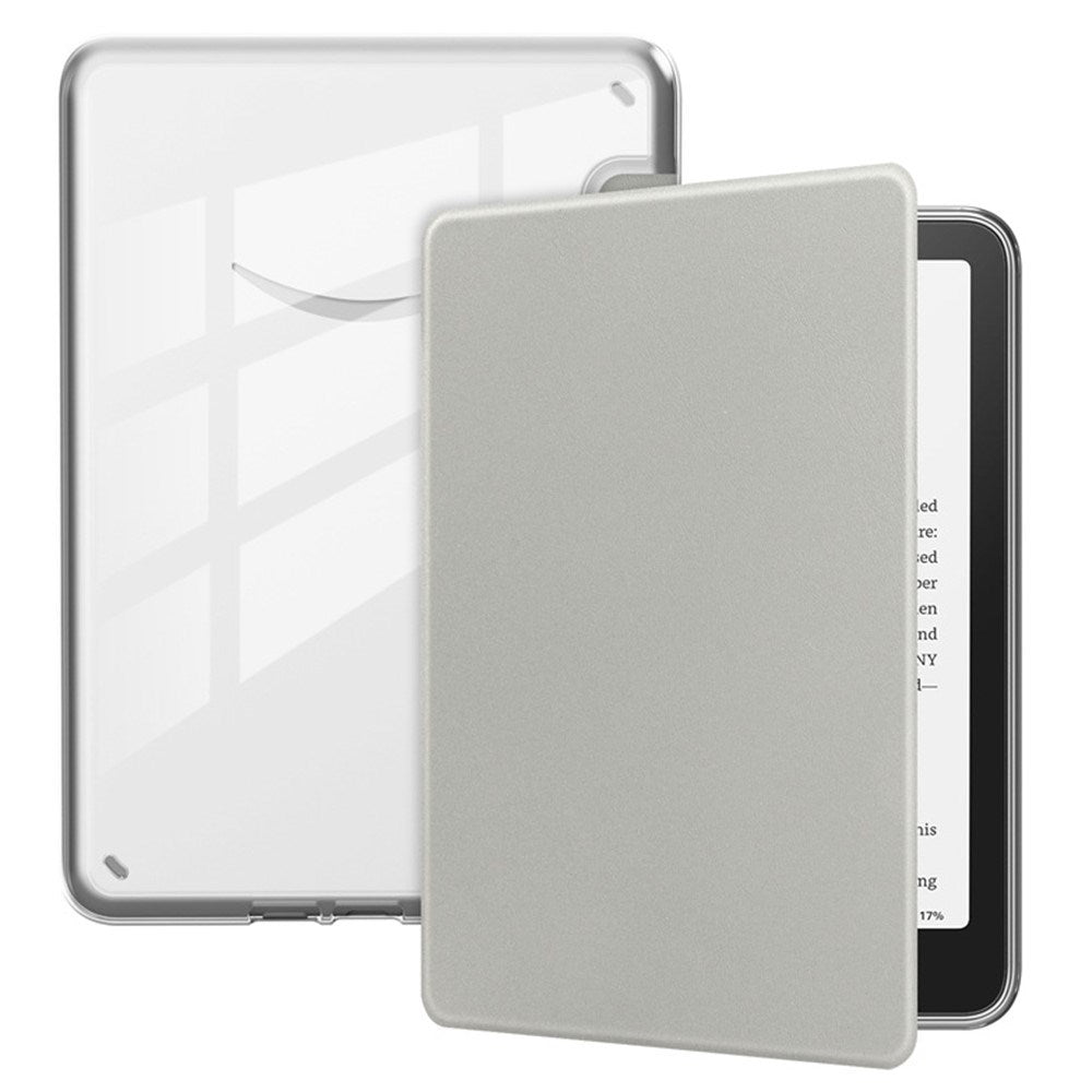 EIDERWOOD Amazon Kindle Paperwhite (2024) Kunstskinn Flip Deksel - Gjennomsiktig / Grå