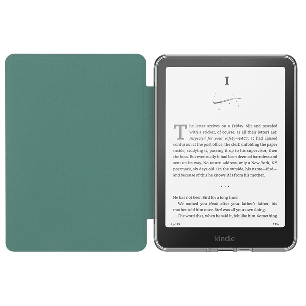 EIDERWOOD Amazon Kindle Paperwhite (2024) Kunstskinn Flip Deksel - Gjennomsiktig / Grå