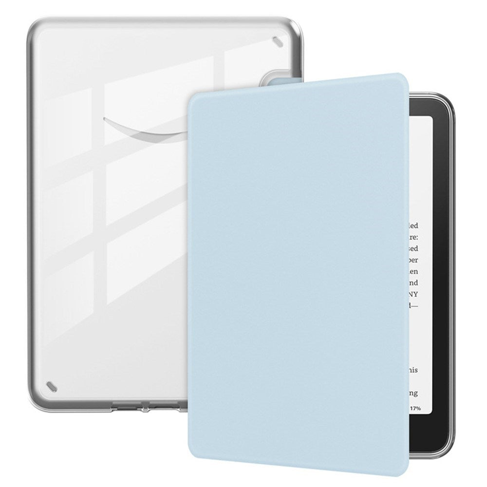 EIDERWOOD Amazon Kindle Paperwhite (2024) Kunstskinn Flip Deksel - Gjennomsiktig / Lyseblå