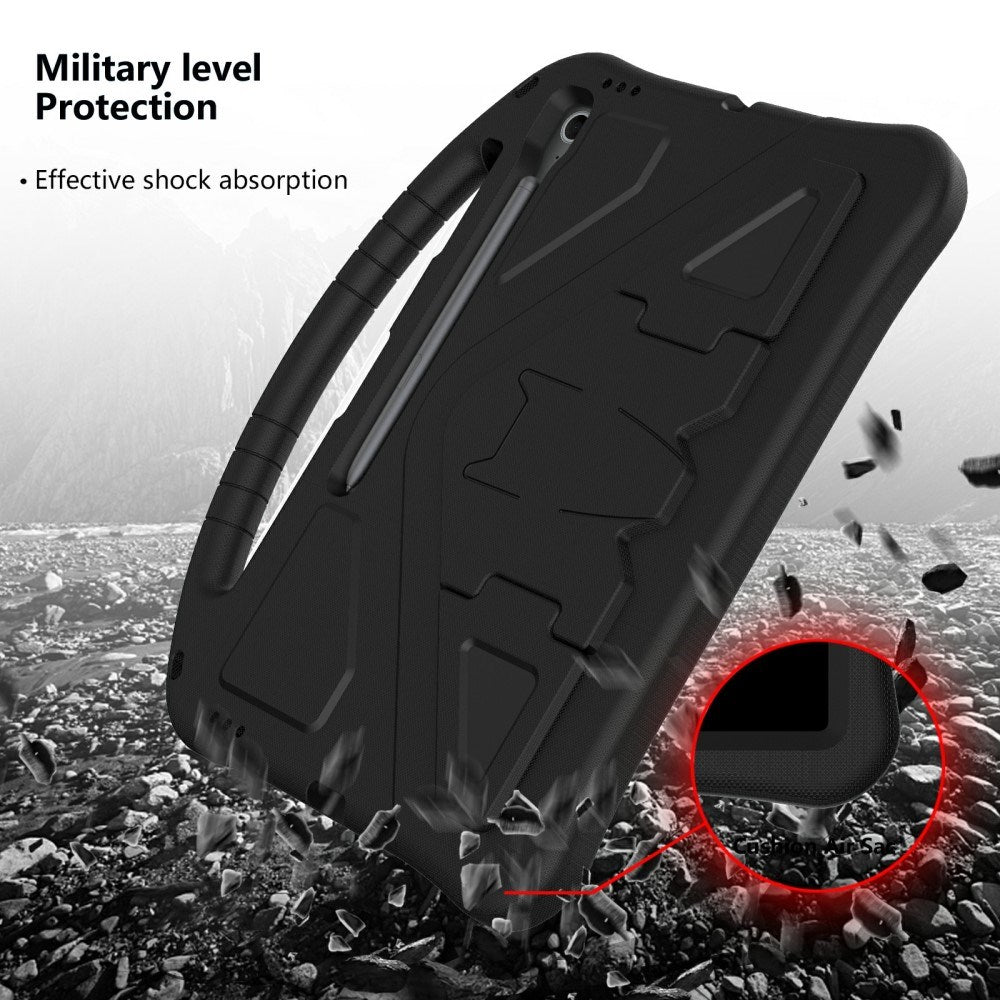 EIDERWOOD Samsung Galaxy Tab S10 FE+ (Plus) Anti-Drop Tablett Deksel med Håndtak og Stativfunksjon - Svart