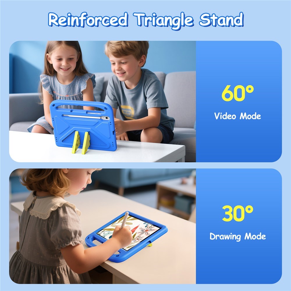 DUX DUCIS Samsung Galaxy Tab S10 Lite / S10 FE / S9 FE / S9 / S8 / S7 Barnedeksel med Stativfunksjon & Styluspennholder - Blå