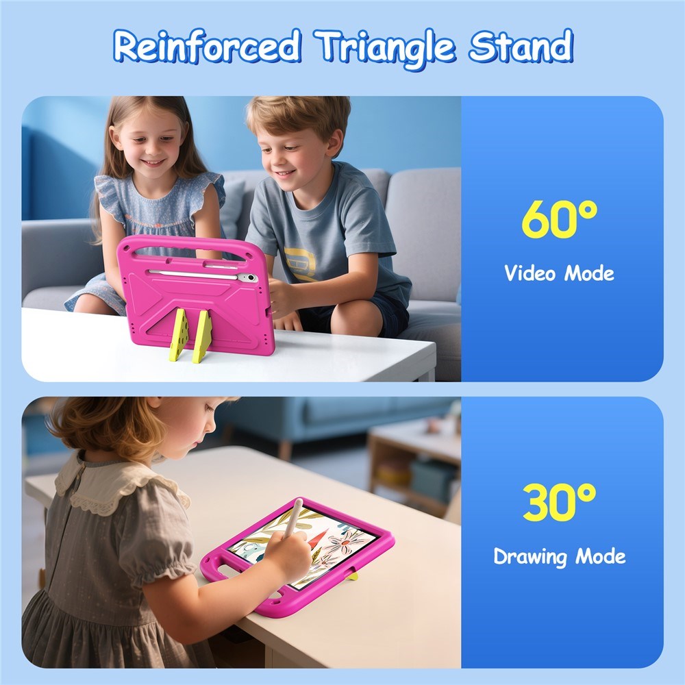 DUX DUCIS Samsung Galaxy Tab S10 Lite / S10 FE / S9 FE / S9 / S8 / S7 Barnedeksel med Stativfunksjon & Styluspennholder - Rosa