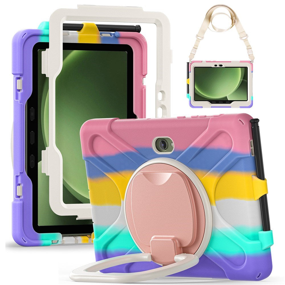 Samsung Galaxy Tab Active5 Pro / Active4 Pro EIDERWOOD Hybrid Plast Barne Deksel m. Kickstand & Stropp - Multi