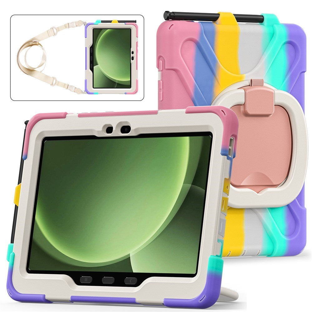 Samsung Galaxy Tab Active5 Pro / Active4 Pro EIDERWOOD Hybrid Plast Barne Deksel m. Kickstand & Stropp - Multi