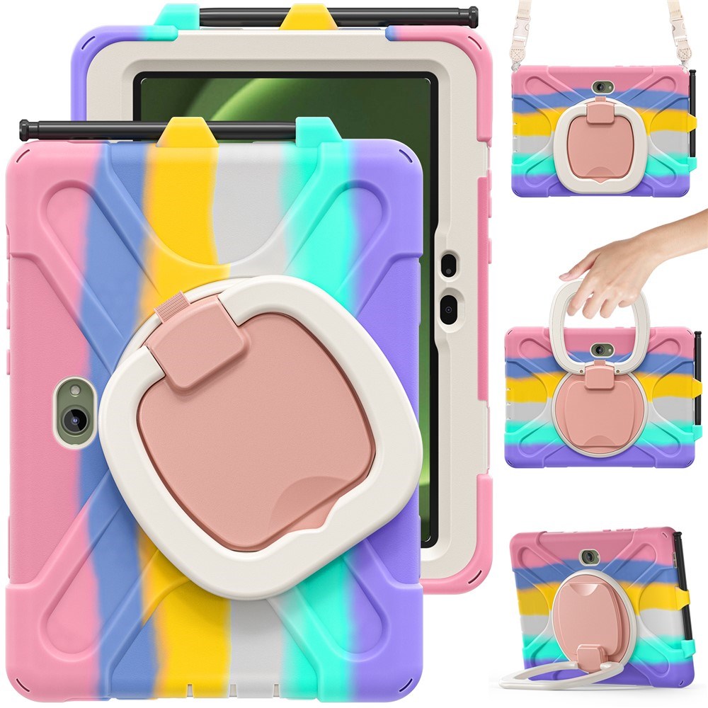 Samsung Galaxy Tab Active5 Pro / Active4 Pro EIDERWOOD Hybrid Plast Barne Deksel m. Kickstand & Stropp - Multi