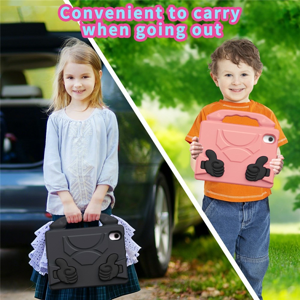 EIDERWOOD iPad Mini (2024 / 2021) Barn Deksel m. Thumb Kickstand - Svart