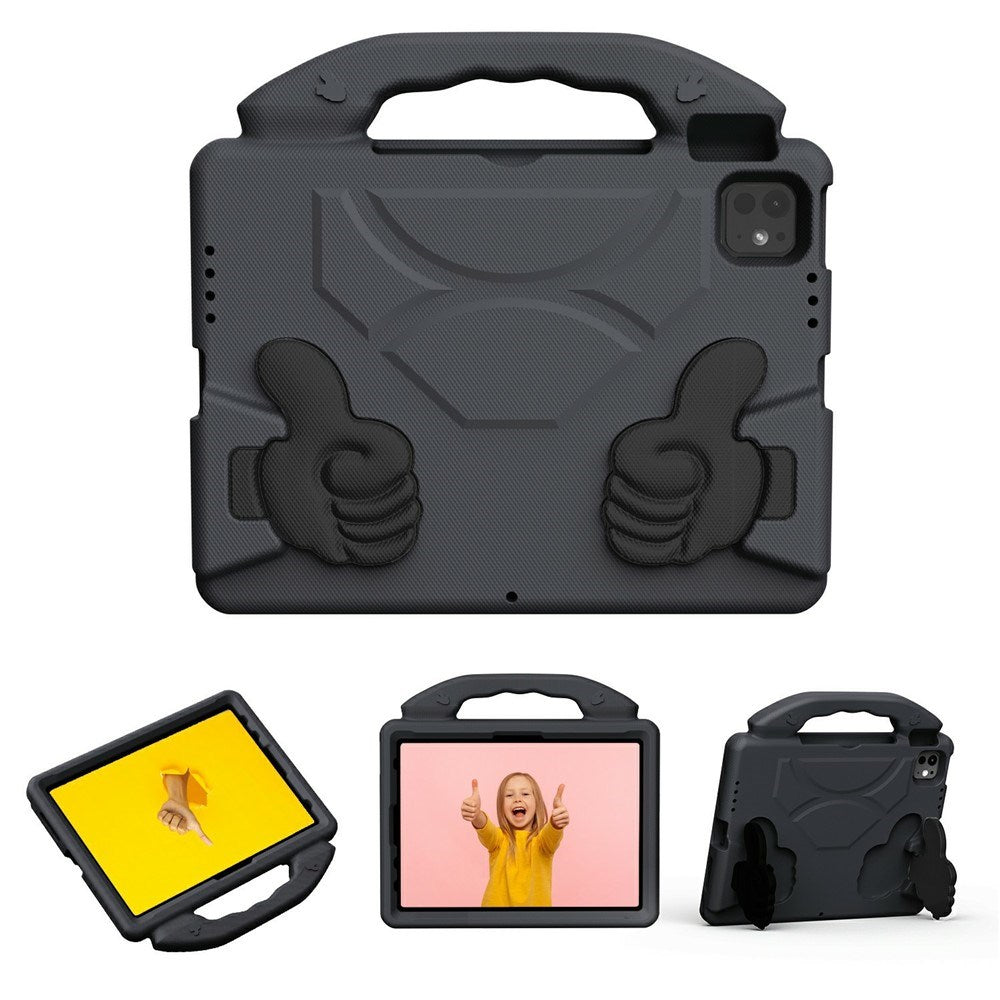 EIDERWOOD iPad Pro 11" (2025 - 2018) / Air (2022 / 2020) Barn Deksel m. Thumb Kickstand - Svart