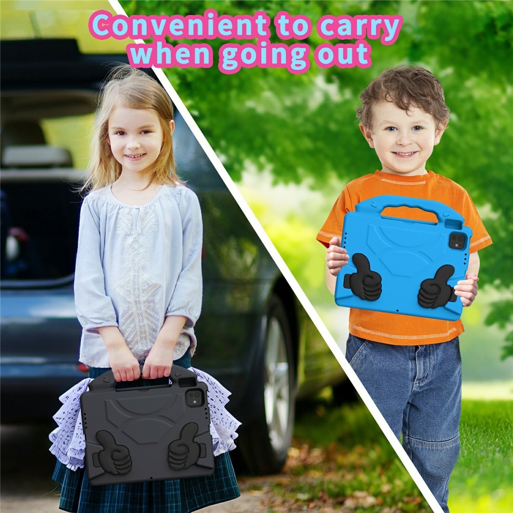 EIDERWOOD iPad Pro 11" (2025 - 2018) / Air (2022 / 2020) Barn Deksel m. Thumb Kickstand - Svart