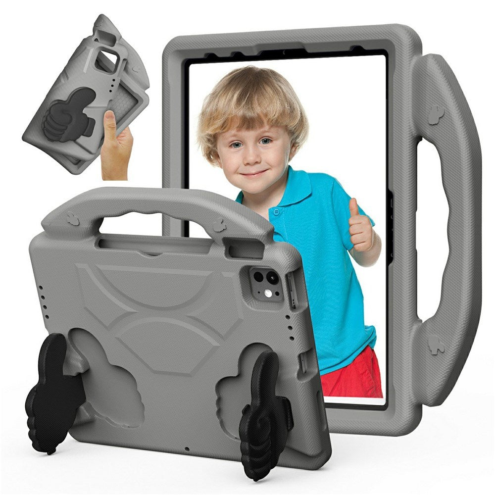 EIDERWOOD iPad Pro 11" (2025 - 2018) / Air (2022 / 2020) Barn Deksel m. Thumb Kickstand - Grå