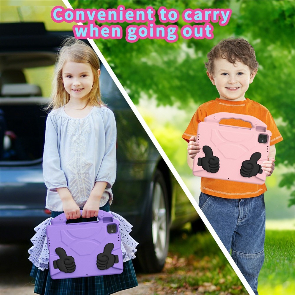 EIDERWOOD iPad Pro 11" (2025 - 2018) / Air (2022 / 2020) Barn Deksel m. Thumb Kickstand - Lilla