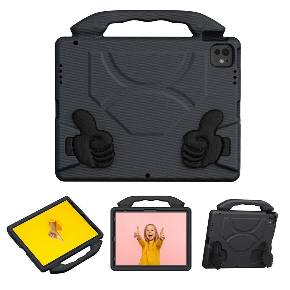 EIDERWOOD iPad Pro 12.9" (2022 / 2021 / 2020 / 2018) / Air 13" (2025 / 2024) / Pro 13" (2025 / 2024) Barn Deksel m. Thumb Kickstand - Svart