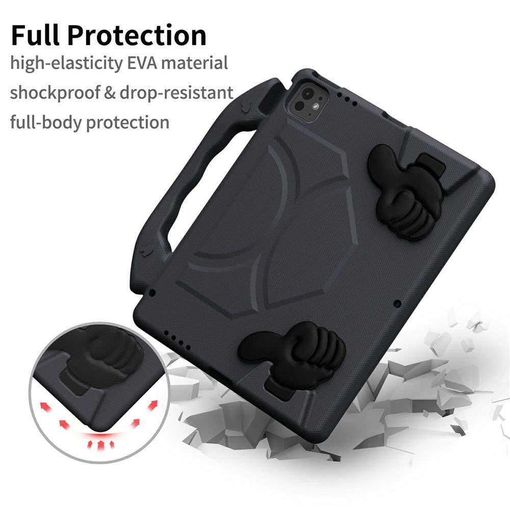 EIDERWOOD iPad Pro 12.9" (2022 / 2021 / 2020 / 2018) / Air 13" (2025 / 2024) / Pro 13" (2025 / 2024) Barn Deksel m. Thumb Kickstand - Svart