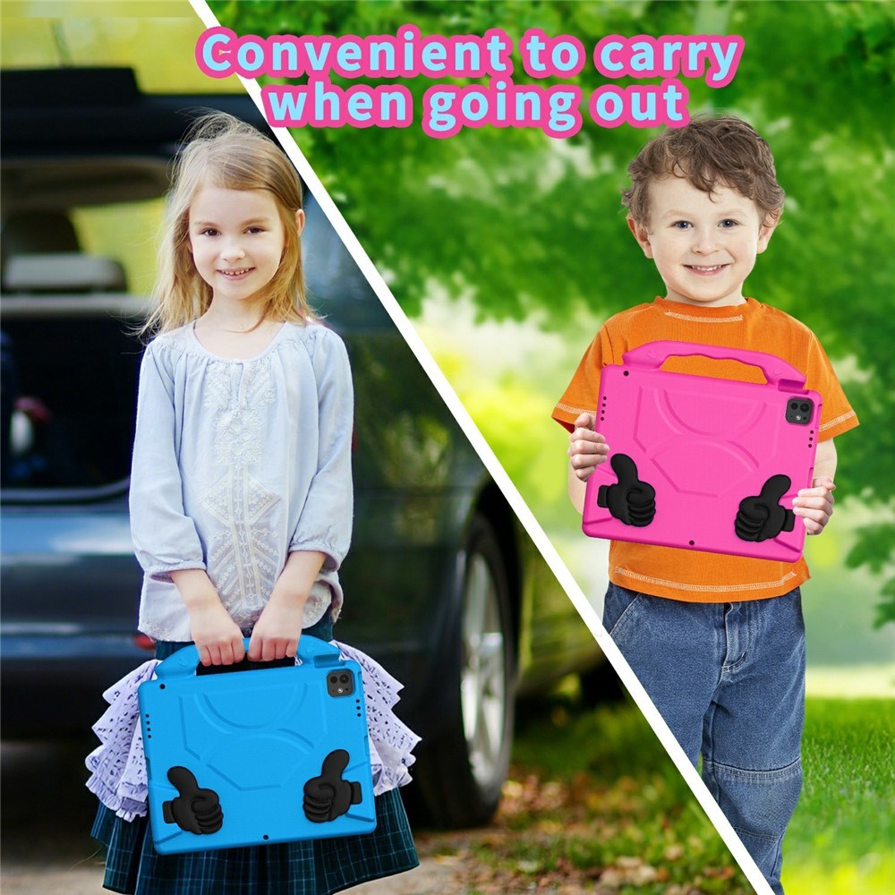 EIDERWOOD iPad Pro 12.9" (2022 / 2021 / 2020 / 2018) / Air 13" (2025 / 2024) / Pro 13" (2025 / 2024) Barn Deksel m. Thumb Kickstand - Blå