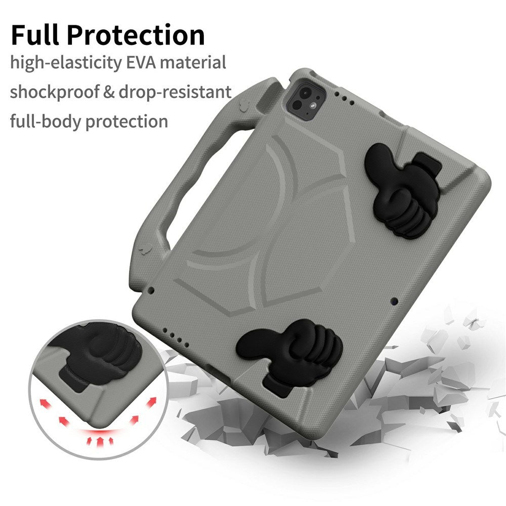 EIDERWOOD iPad Pro 12.9" (2022 / 2021 / 2020 / 2018) / Air 13" (2025 / 2024) / Pro 13" (2025 / 2024) Barn Deksel m. Thumb Kickstand - Grå