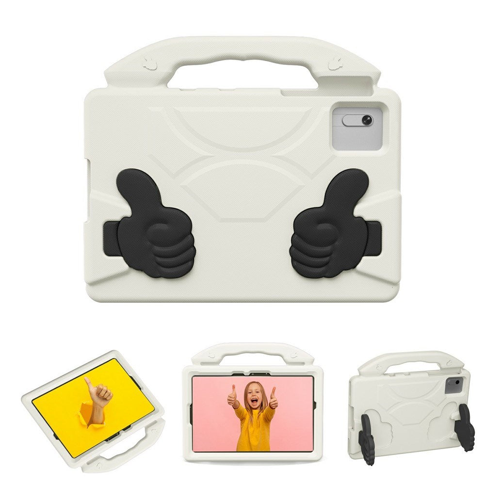 EIDERWOOD Xiaomi Redmi Pad 2 / SE / 6 / 5 / Lenovo Tab M11 / Samsung Galaxy Tab S10 FE / S9 FE / S9 / S8 / S7 Barn Deksel m. Thumb Kickstand - Hvit