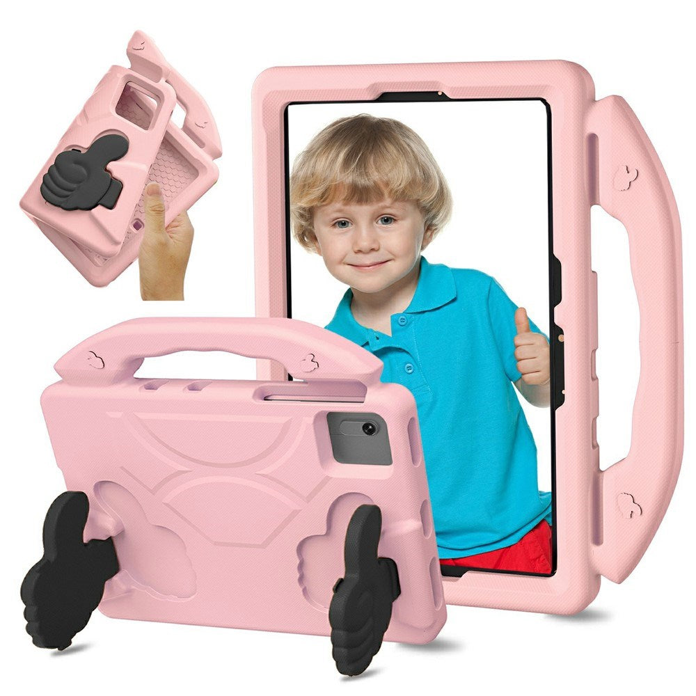 EIDERWOOD Xiaomi Redmi Pad 2 / SE / 6 / 5 / Lenovo Tab M11 / Samsung Galaxy Tab S10 FE / S9 FE / S9 / S8 / S7 Barn Deksel m. Thumb Kickstand - Rosa