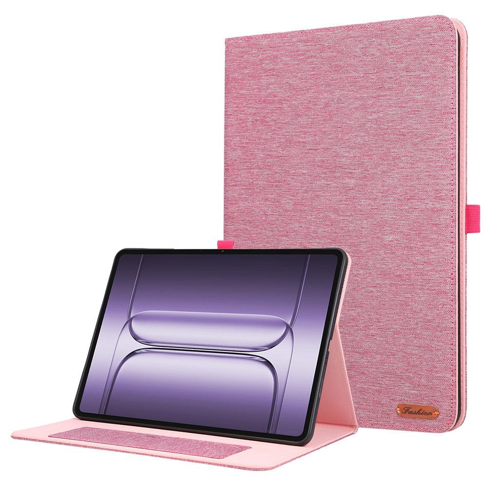 OnePlus Pad 3 Kunstskinn Flip Deksel m. Kortholder & Ståfunksjon - Rosa