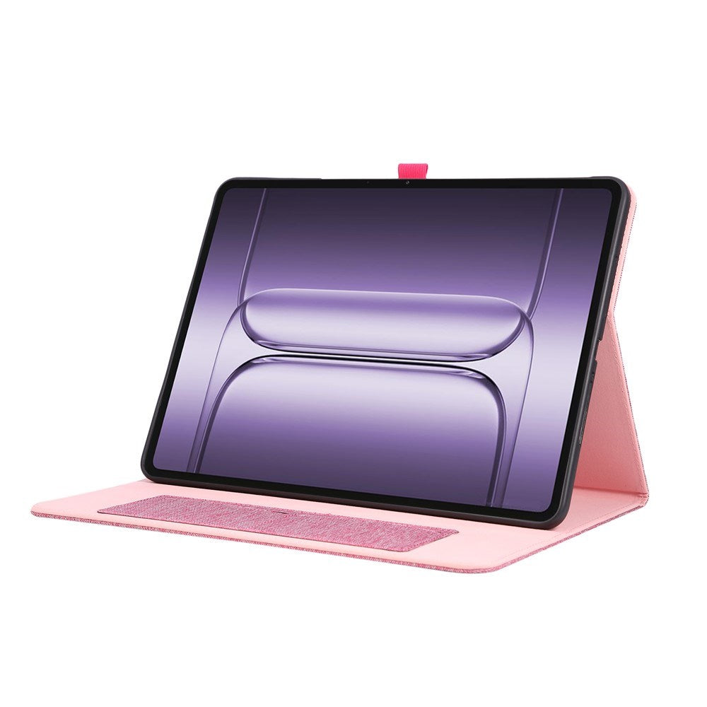OnePlus Pad 3 Kunstskinn Flip Deksel m. Kortholder & Ståfunksjon - Rosa
