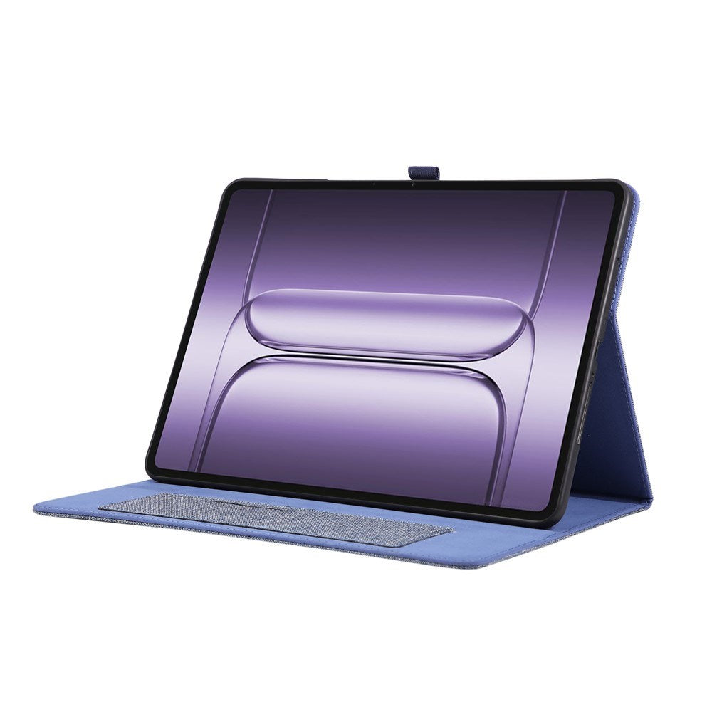 OnePlus Pad 3 Kunstskinn Flip Deksel m. Kortholder & Ståfunksjon - Blå