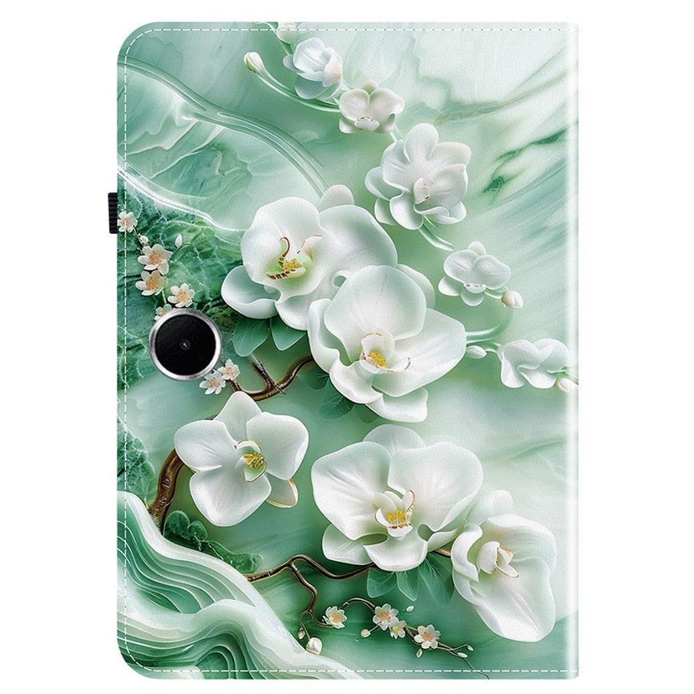 OnePlus Pad Lite EIDERWOOD Kunstskinn Flipp Deksel med Motiv - Blomster / Hvit