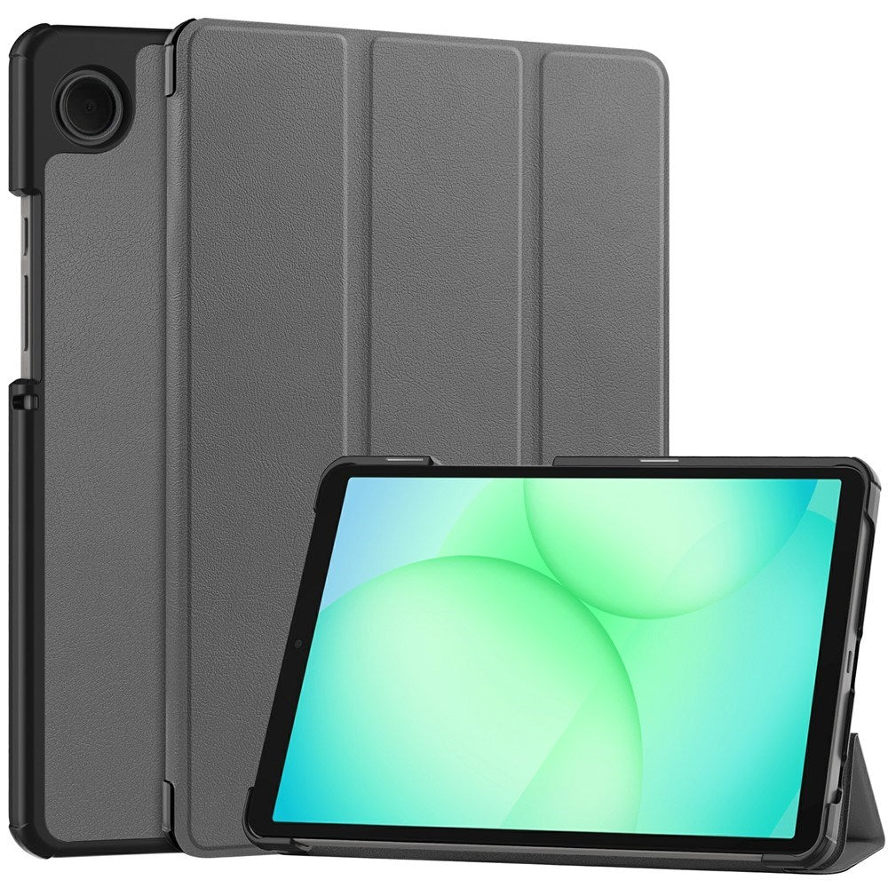 Samsung Galaxy Tab A11 EIDERWOOD Skinn Deksel m. Stativfunksjon - Grå