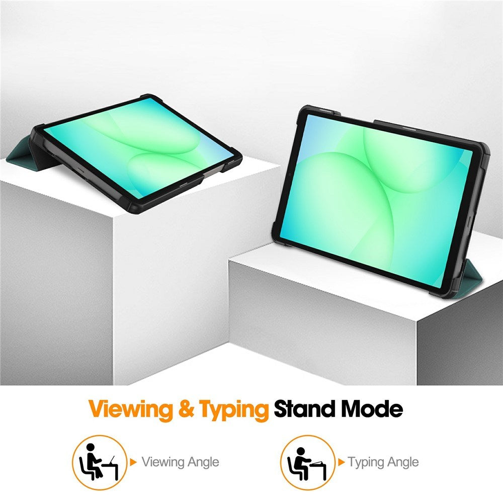 Samsung Galaxy Tab A11 EIDERWOOD Skinn Deksel m. Stativfunksjon - Grønn