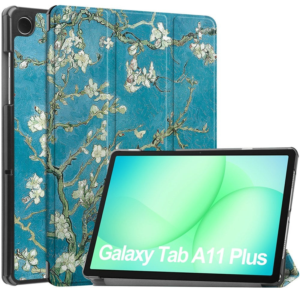 Samsung Galaxy Tab A11+ (Plus) EIDERWOOD Kunstskinn Flipp Deksel med Motiv - Blomster