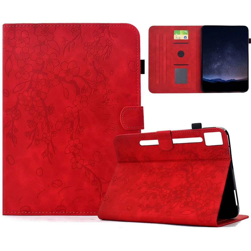 Lenovo Idea Tab Pro / Tab P12 Pro EIDERWOOD Flippdeksel med Blomstertrykk - Rød