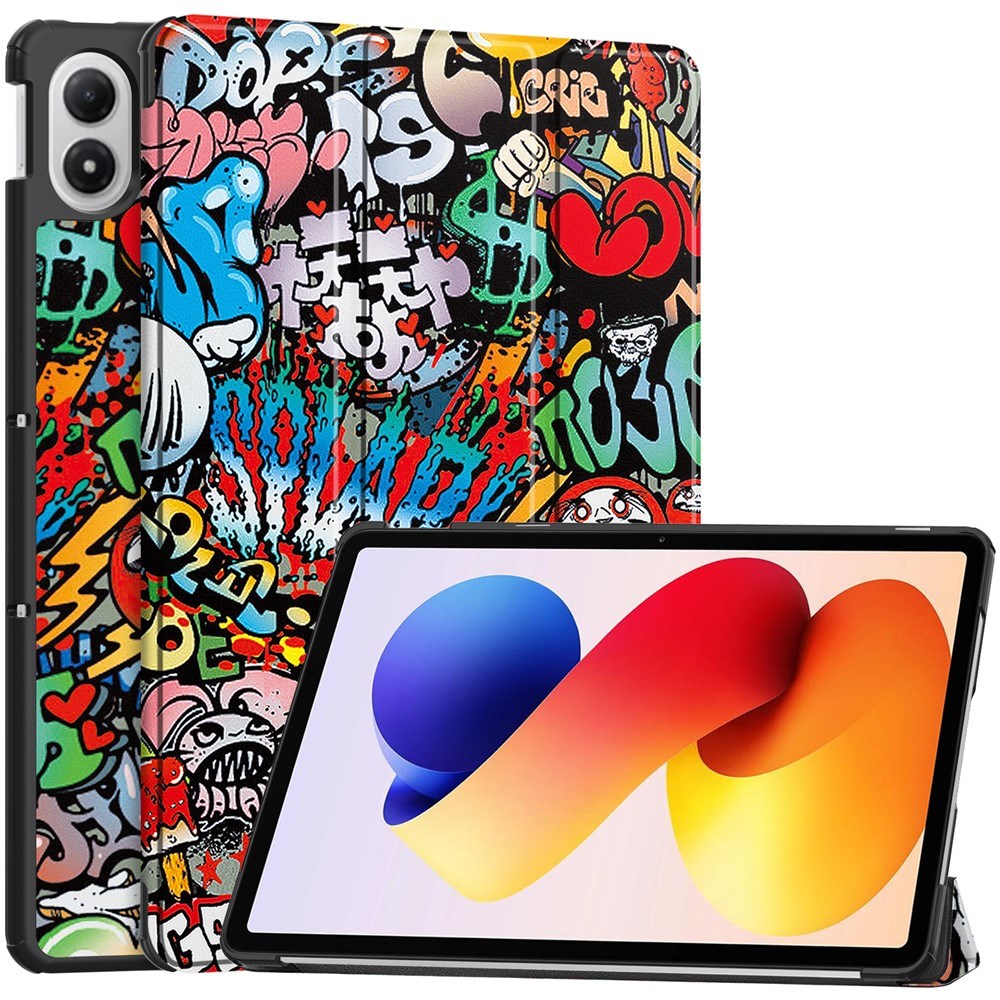 Xiaomi Redmi Pad 2 Pro EIDERWOOD Kunstskinn Flipp Deksel med Motiv - Graffiti