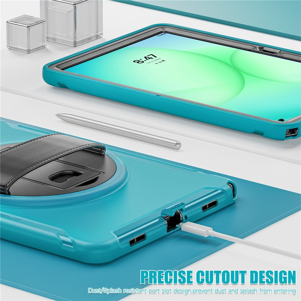 Samsung Galaxy Tab A11+ (Plus) EIDERWOOD Støtsikkert Deksel med 360 Graders Roterbar Støtte - Petroleumsblå