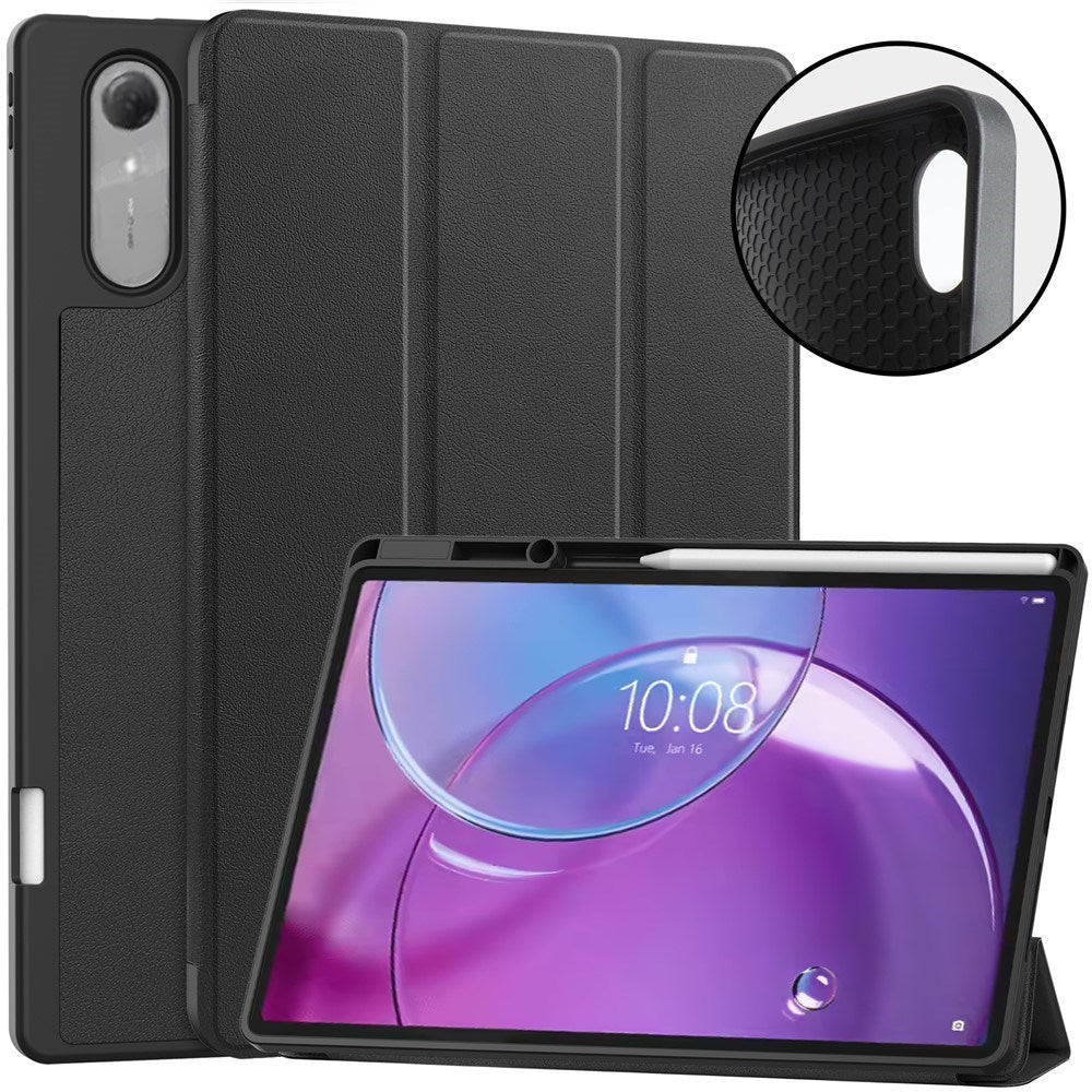 Lenovo Idea Tab Pro (2. Gen.) 13" EIDERWOOD Kunstskinn Flip Deksel m. Stativfunksjon & Pencil Holder - Svart