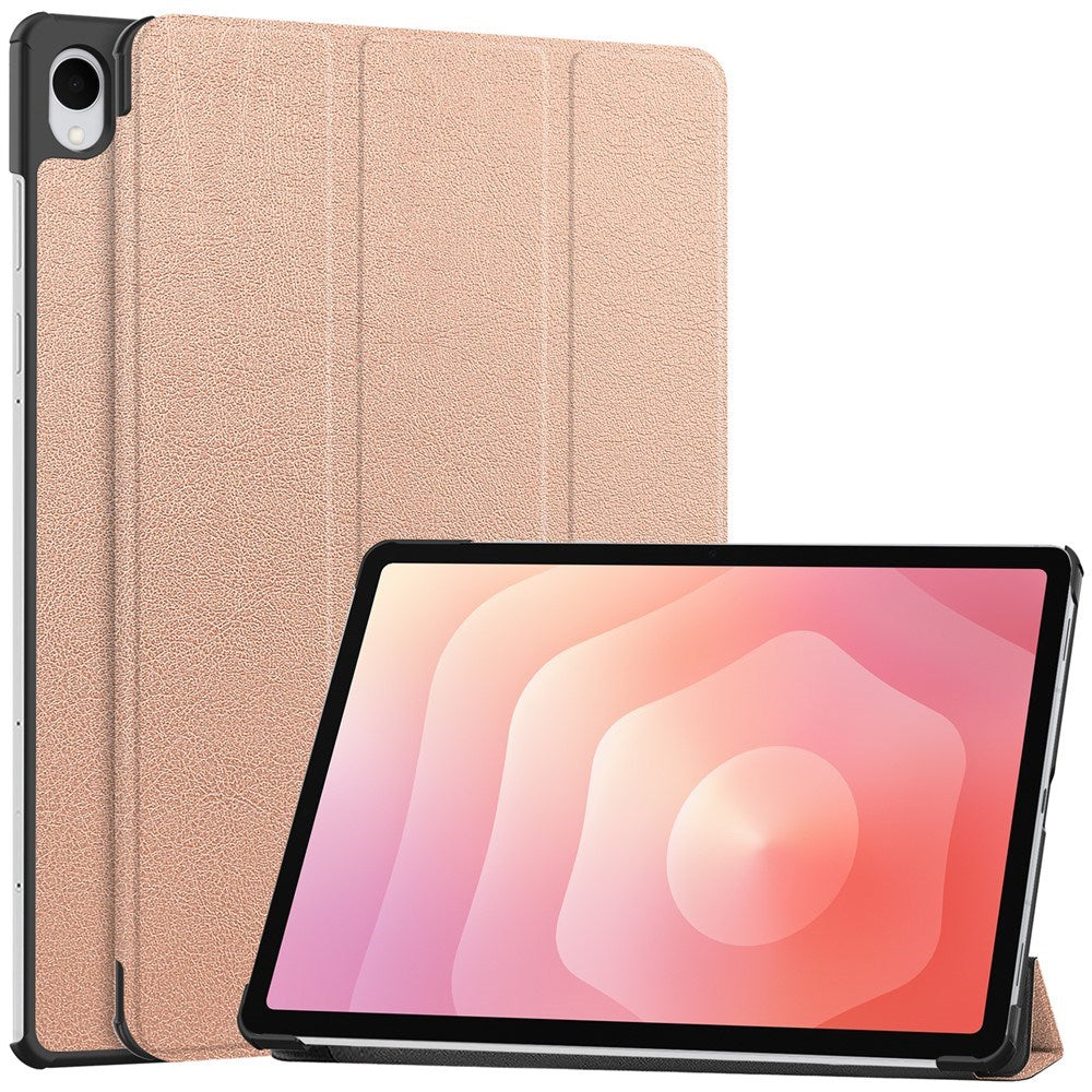 Samsung Galaxy Tab S12+ (Plus) EIDERWOOD Kunstskinn Deksel med Stativfunksjon - Rose Gold