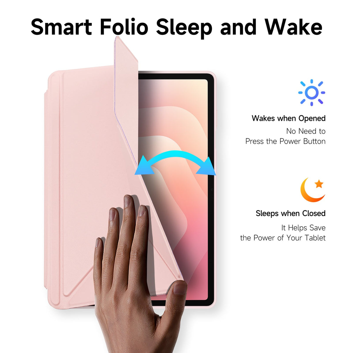 Samsung Galaxy Tab S12+ (Plus) DUX DUCIS Origami Hybrid Kunstskinn Flip Deksel - Rosa