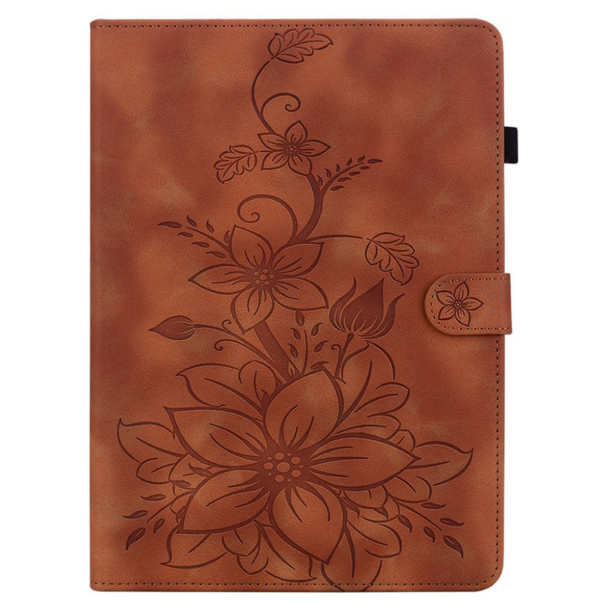 iPad Mini (2026) 8. Gen. EIDERWOOD Blomster Teksturert Kunstskinn Flip Deksel - Brun
