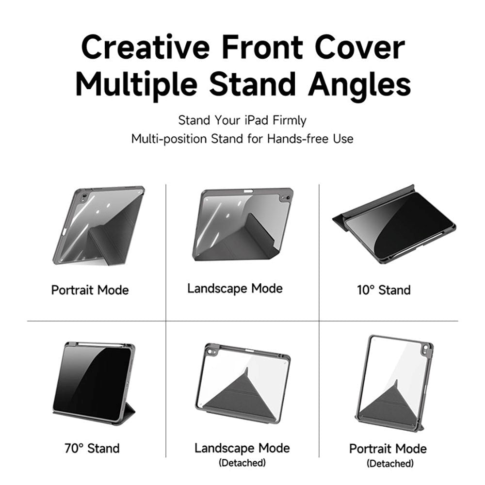 iPad 11" (2025) / iPad 10.9" (2024/2022) Kunstskinn / Plast Flip Deksel - DUX DUCIS MAGI Series - Gjennomsiktig / Grå