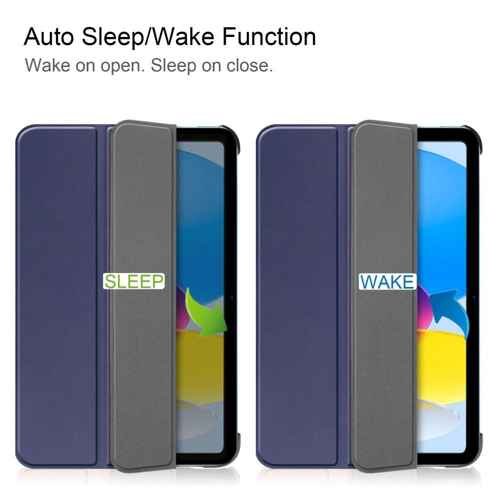 Apple iPad 11" (2025) / iPad 10.9" (2024/2022) Kunstskinn Flip Deksel m Stativ - Blå