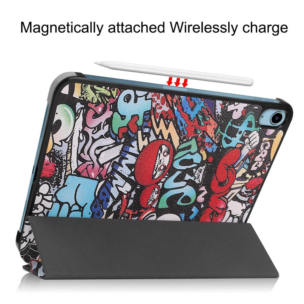 iPad 11" (2025) / iPad 10.9" (2024/2022) Tri-Fold Flip Deksel I Skinn - Graffiti