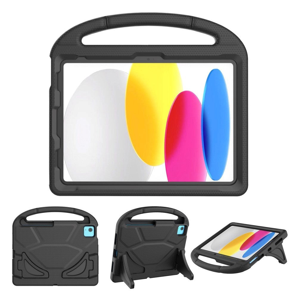 iPad 11" (2025) / iPad 10.9" (2024/2022) EVA Skum Barne Bakdeksel med Stativ - Svart