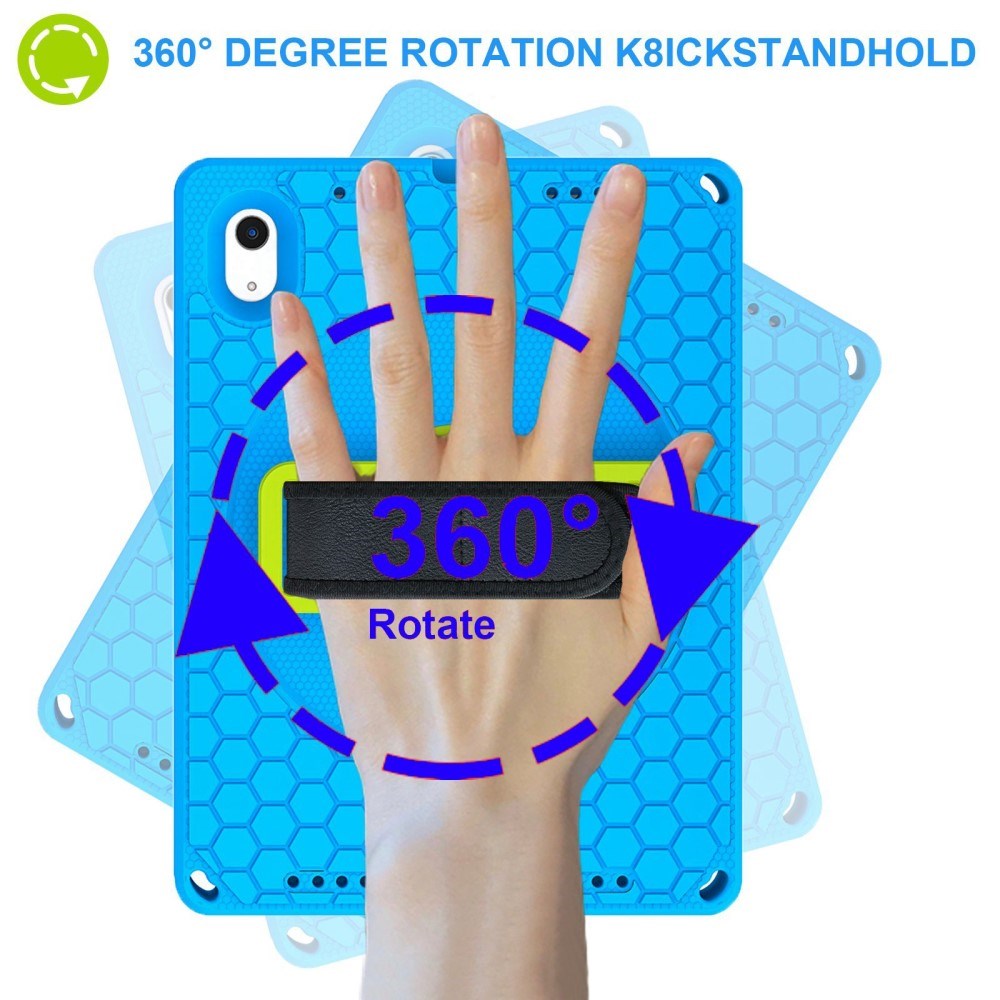 iPad 10,9" 2022 EVA Skum Deksel med Stativ & Håndholder - Blå
