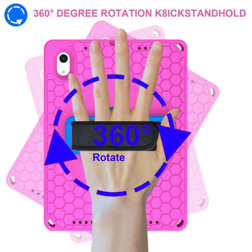 iPad 10,9" 2022 EVA Skum Deksel med Stativ & Håndholder - Rosa