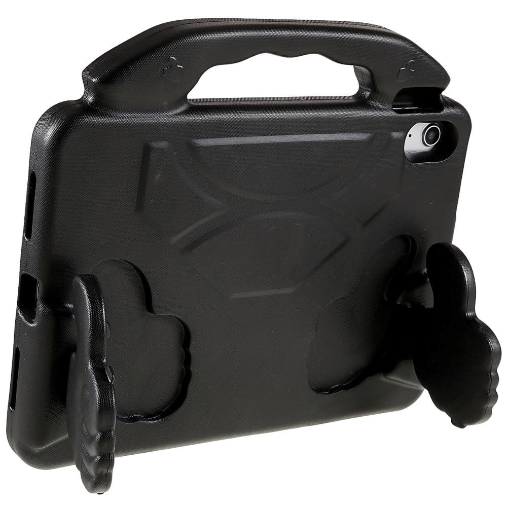 iPad 11" (2025) / iPad 10.9" (2024/2022) Barnedeksel - Thumb Kickstand Bakdeksel - Svart