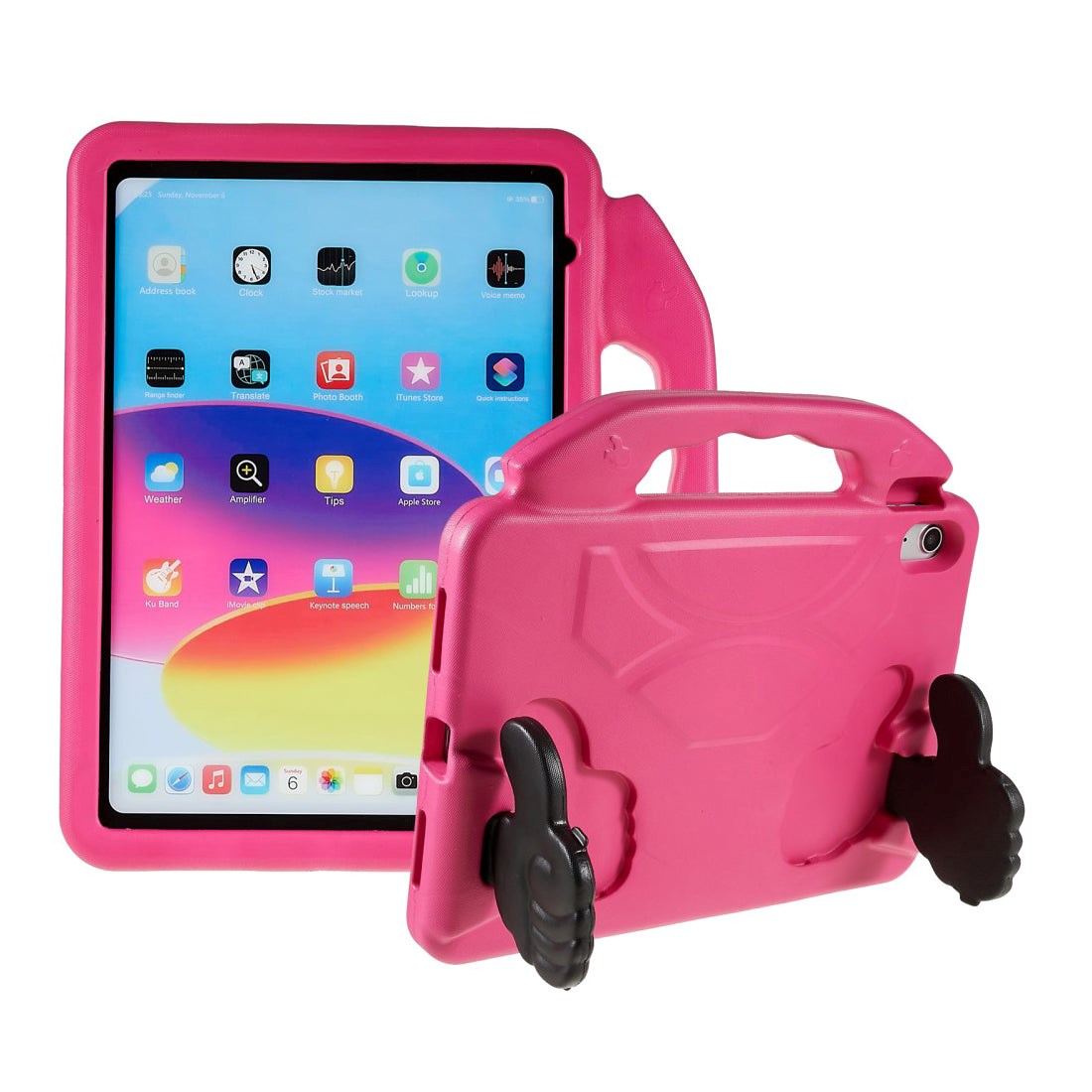 iPad 11" (2025) / iPad 10.9" (2024/2022) Barnedeksel - Thumb Kickstand Bakdeksel - Rosa