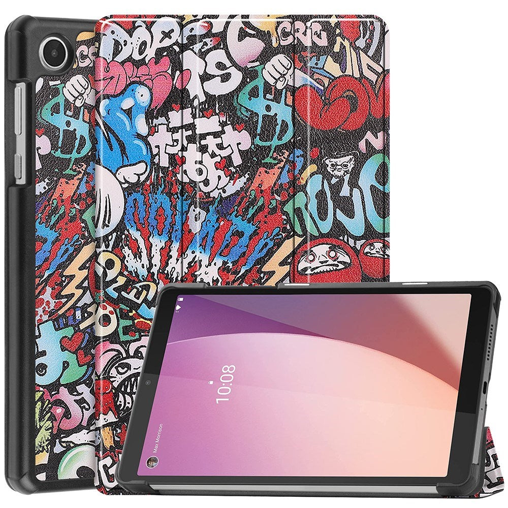 EIDERWOOD Lenovo Tab M8 (4. Gen.) Tri-Fold Kunstskinn Flip Deksel m. Mønster - Graffiti